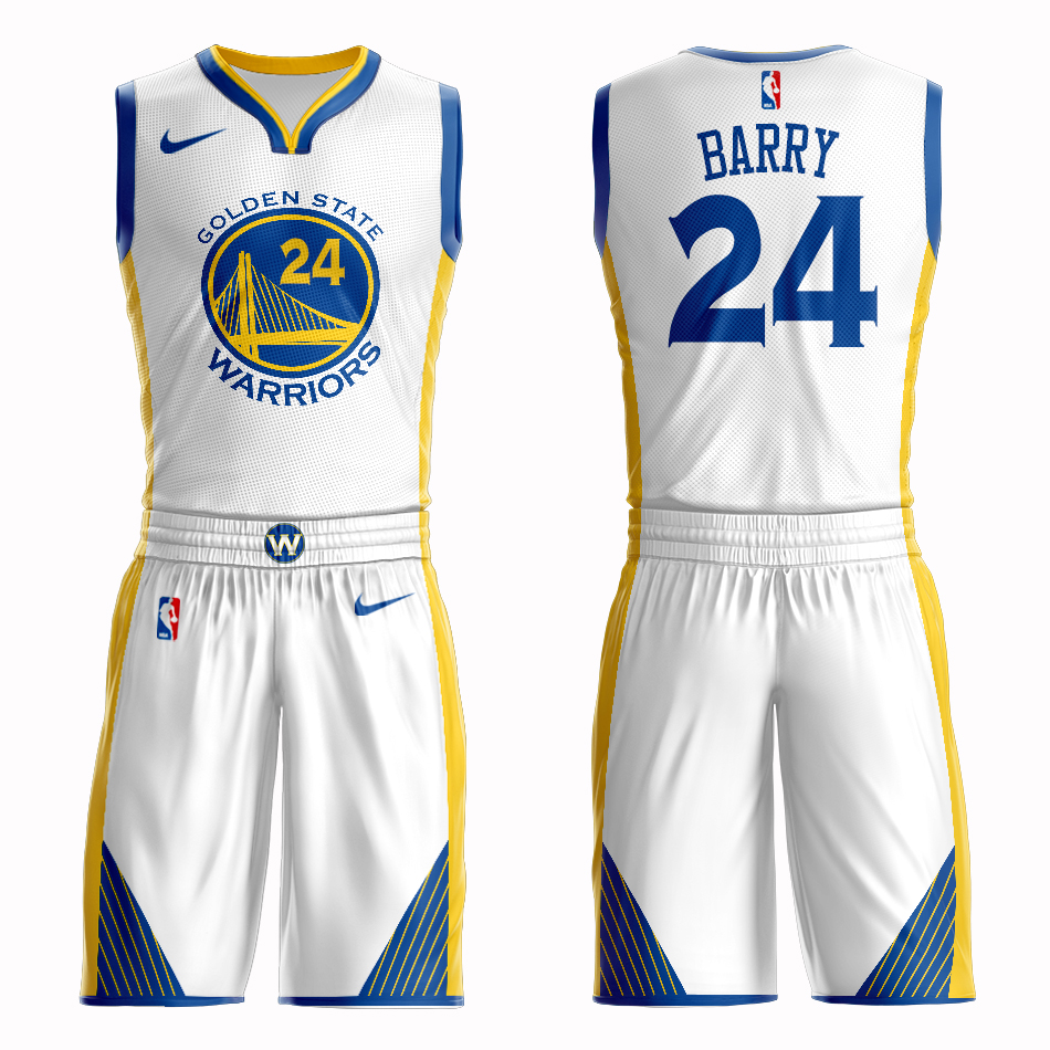 Men 2019 NBA Nike Golden State Warriors #24 Barry white Customized jersey->customized nba jersey->Custom Jersey